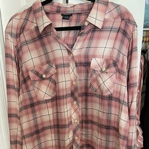 Pink, plaid, Torrid shirt, size 3